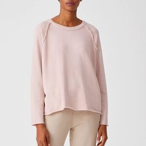 Eileen Fisher Organic Cotton French Terry Crew Neck Boxy Top XS/S